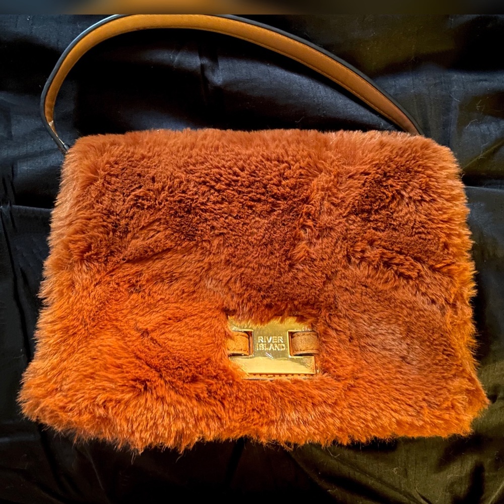 River Island faux fur purse